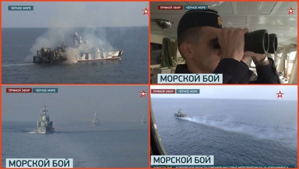 БИТКА НА МОРУ: Црноморска флота артиљеријском паљбом уништавала мете противника (ВИДЕО)