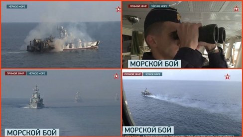 BITKA NA MORU: Crnomorska flota artiljerijskom paljbom uništavala mete protivnika (VIDEO)