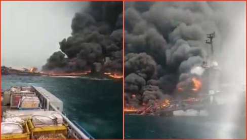 ЕКОЛОШКА КАТАСТРОФА КОД ОБАЛЕ НИГЕРИЈЕ: Експлодирао брод за прераду нафте (ВИДЕО)