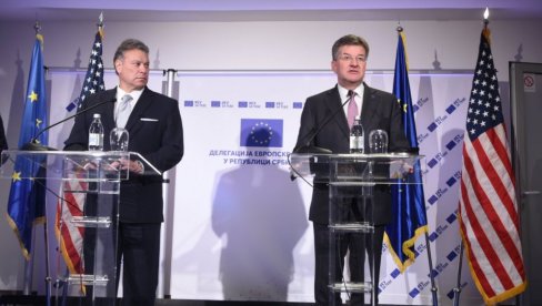 OBRAĆANJE ESKOBARA I LAJČAKA U BEOGRADU: Konferencija za novinare predstavnika EU i SAD (VIDEO)