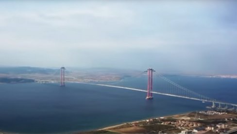 POGLEDAJTE KAKO IZGLEDA ARHITEKTONSKO ČUDO NA DARDANELIMA: Turska otvara za 10 dana najduži most između Evrope i Azije (VIDEO)