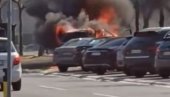 GORI VOZILO NA NOVOM BEOGRADU: Pogledajte snimak buktinje na ulici (VIDEO)