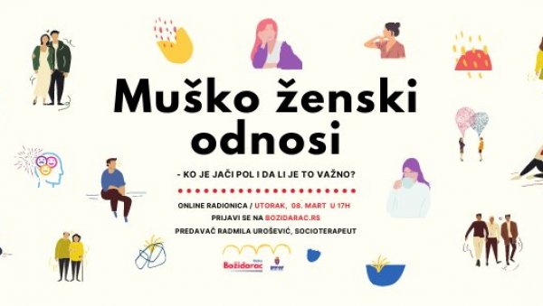 О МУШКО-ЖЕНСКИМ ОДНОСИМА: Бесплатно онлајн предавање у Божидарцу