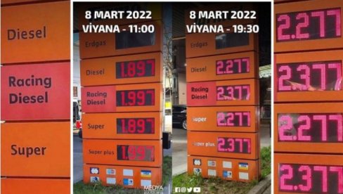 HAOS U EVROPI: Cene goriva u Beču menjaju se iz sata u sat