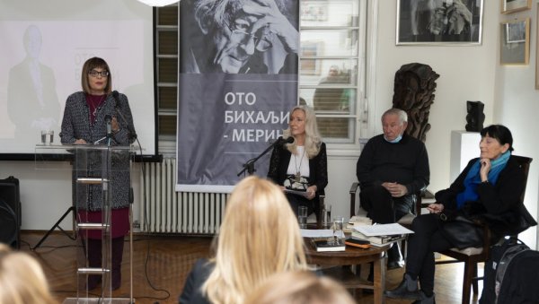 ТРЕЗОР УЗВИШЕНОСТИ ДУХА: Министарка културе Маја Гојковић отворила Салон Ото Бихаљи Мерин у Немањиној улици у Београду