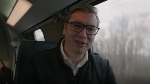 SRBIJA ĆE NASTAVITI KRUPNIM KORACIMA DA IDE NAPRED: Vučić objavio snimak iz brzog voza Soko (VIDEO)