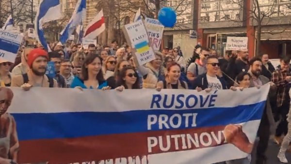 РУСИ МАРШИРАЛИ У ПРАГУ ПРОТИВ ПУТИНА: Око 3.000 људи на протесту против рата у Украјини