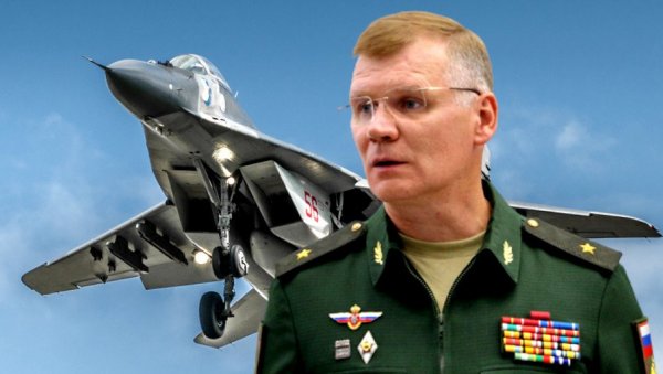 УНИШТЕН УКРАЈИНСКИ СУ-27 КОД ХАРКОВА: Конашенков објавио најновији биланс руске ПВО, оборено и 15 дронова
