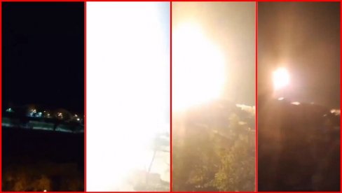 NOĆ SE ODJEDNOM PRETVORILA U DAN: Pogledajte snimak napada u Hersonu, snažna eksplozija kod TV tornja (VIDEO)