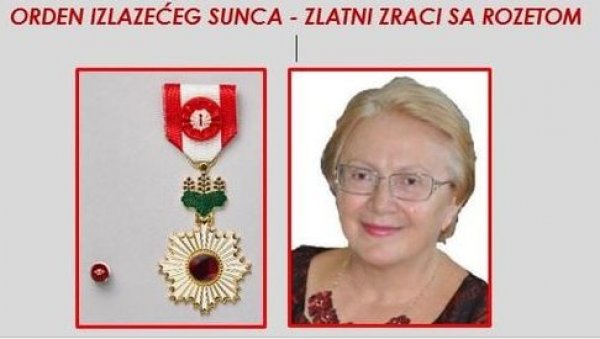ЦАРСКА ОДЛИКОВАЊА ЈАПАНА: Златни зраци са розетом за проф. др Љиљану Марковић