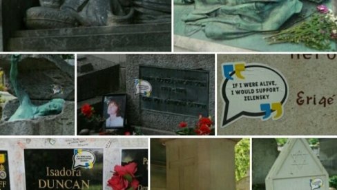 ДА САМ ЖИВ, ПОДРЖАО БИХ ЗЕЛЕНСКОГ: Украјински активисти оскрнавили гробове великана на париском Пер Лашезу