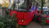 ДРАМА У ЦЕНТРУ БЕОГРАДА: Аутобус ударио мотоцикл, слетео са пута и закуцао се у дрво