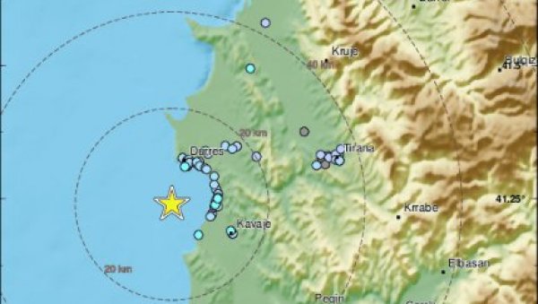 ТРЕСЛО СЕ У АЛБАНИЈИ: Земљотрес снаге 3,5 степени регистрован у мору код Драча