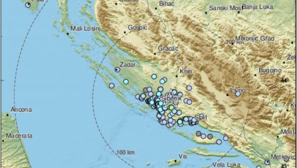 ЧУО СЕ ЈАК УДАРАЦ И ГРМЉАВИНА: Земљотрес јачине 3,5 по Рихтеру у Шибенику