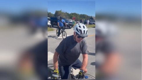 SAMO SE SRUŠIO: Bajden pao sa bicikla (VIDEO)