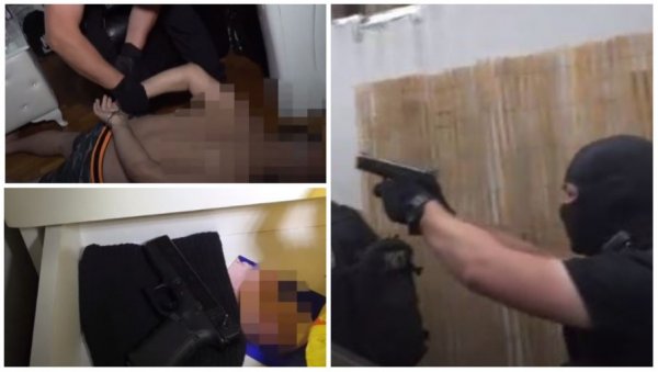 СНИМАК ХАПШЕЊА МАКРОА У БЕОГРАДУ: Полицајци наоружани до зуба упали у кућу, па их послагали по поду (ВИДЕО)