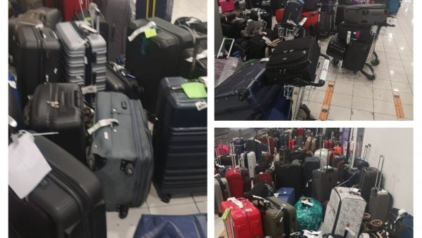 ДАНИМА ЧЕКАЈУ СВОЈ ПРТЉАГ: Због застоја на аеродромима широм света наши путници муку муче да дођу до својих кофера