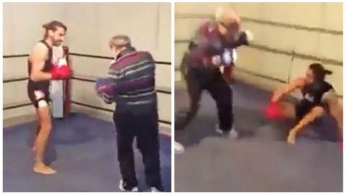 UBIO GA JE KAO ZECA: Ušao sa dedom u ring, nije znao šta ga je snašlo (VIDEO)