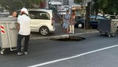 RUPA DUBOKA TRI METRA NA KOLOVOZU: Pukla cev u Ulici Maksima Gorkog (VIDEO)