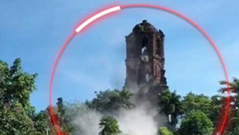 ПРВИ СНИМЦИ ЗЕМЉОТРЕСА: Ужас на Филипинима - урушавање храма, људи спасавају живу главу (ВИДЕО)