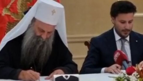 SLAVA BOGU Oglasio se patrijarh Porfirije nakon potpisivanja Temeljnog ugovora (VIDEO)