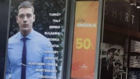 KOŠULJE I ZA LAŽNE DRŽAVE: Tudors radnja u centru Beograda promoviše tzv. Kosovo (FOTO)