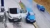 NESVAKIDAŠNJA NESREĆA U BiH: Autom udarila radnika na benzinskoj pumpi (UZNEMIRUJUĆI VIDEO)