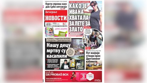 NEDELJNE VEČERNJE NOVOSTI SUTRA DONOSE: Porodice ubijenih u Dobrovoljačkoj za naš list; Kurti režira haos, a optužuje Srbe