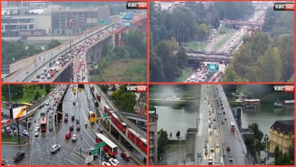 ВЕЛИКЕ ГУЖВЕ НА БЕОГРАДСКИМ УЛИЦАМА: Киша допринела колапсу - избегавајте ове делове града (ФОТО)