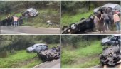 SLETELI S PUTA, AUTO PREVRNUT NA KROV: Stravična saobraćajna nesreća kod Bubanj Potoka (VIDEO)