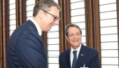DOSLEDNA I SNAŽNA PODRŠKA TERITORIJALNOM INTEGRITETU SRBIJE: Vučić se sastao sa predsednikom Kipra Anastijadesom (FOTO)