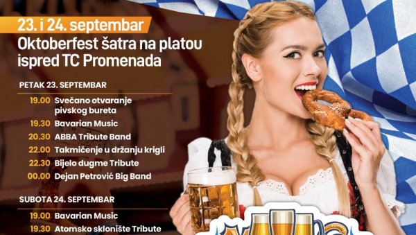 У НОВОМ САДУ У ПЕТАК И СУБОТУ „ОКТОБЕРФЕСТ“: Од Дејана Петровића до Ортофокс келтса и Фрајли