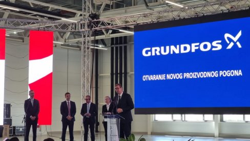 ПОНОСАН САМ Вучић присуствовао отварању новог погона фабрике Грундфос у Инђији (ВИДЕО)
