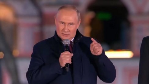 OVO JE ISTORIJSKI DAN: Putinova jasna poruka na mitingu povodom prisajedinjenja četiri nova regiona Rusiji