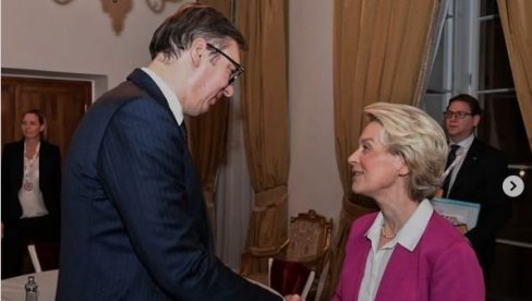 ODLIČAN ZAGOVOR O VAŽNIM PITANJIMA ZA SRBIJU: Aleksandar Vučić se sreo sa Ursulom fon der Lajen