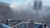 ПОЖАР У ПАНЧЕВУ: Густ дим прекрио улице код тржног центра, на терен стигли ватрогасци (ФОТО)