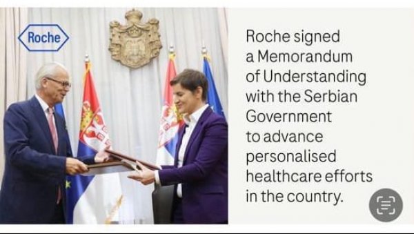 ПОТПИСАЛИ СМО МЕМОРАНДУМ СА СРБИЈОМ: Фармацеутска компанија Рош се похвалила због нове сарадње (ФОТО)