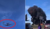 SUDARILI SE AMERIČKI BOMBARDER I LOVAC: Velika eksplozija posle pada dva aviona (VIDEO)