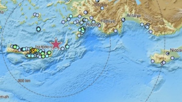 ЈАК ЗЕМЉОТРЕС У ГРЧКОЈ: Потрес магнитуде 5,5 Рихтера у близини Крита