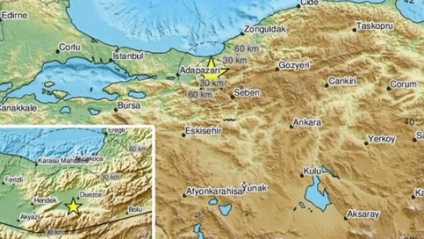 ОГЛАСИЛА СЕ УПРАВА ЗА КАТАСТРОФЕ И ВАНРЕДНЕ СИТУАЦИЈЕ: Земљотрес јачине 4.3 Рихтера погодио северозапад Турске