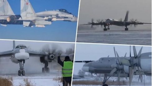 NA KINESKE VOJNE AERODROME SLETELI RUSKI STRATEŠKI BOMBARDERI TU-95MS : Bombarderi H-6 ih pratili u letovima na Pacifiku! /VIDEO)