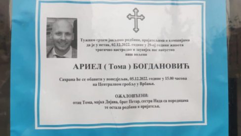 ТРУБАЧИ СВИРАЛИ „ТИШИНУ“: Убијени младић из Бањалуке испраћен на вечни починак