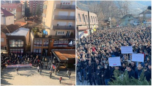 ЈЕДНИ СЕ БОРЕ ЗА ГОЛИ ЖИВОТ, ДРУГИ ЗА ПОЛИТИЧКЕ ПОЕНЕ: Одржан протест и у Косовској Митровици, окупиле се 43 особе