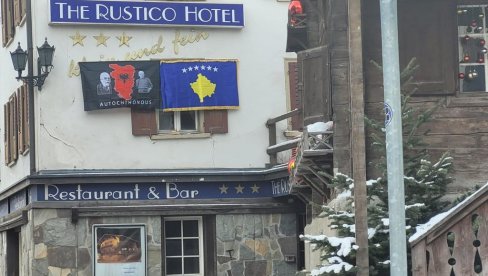 SKANDAL U DAVOSU, PRED DOLAZAK VUČIĆA: Zastave „Velike Albanije“ i tzv. Kosova kod hotela gde će odsesti predsednik