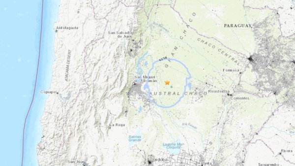 ДОБРО СЕ ТРЕСЛО: Аргентину погодио земљотрес јачине 6,2 степена по Рихтеру