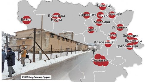 МАПА СТРАВЕ: Србе мучили у 322 логора широм Босне