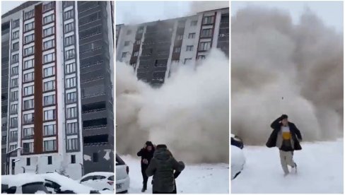 SNIMAK ZASTRAŠUJUĆE SNAGE ZEMLJOTRESA: Nova zgrada u Turskoj se urušila za nekoliko sekundi (VIDEO)
