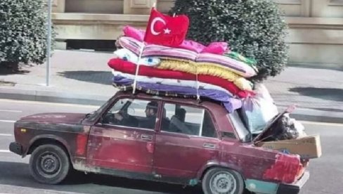ODUŠEVIO CELI SVET: Pretrpanim starim autom krenuo pomoći Turskoj (FOTO)
