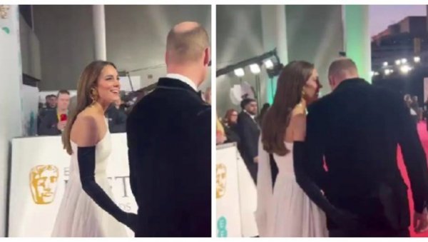 КЕЈТ МИДЛТОН ПЉЕСНУЛА ПРИНЦА ПО СТРАЖЊИЦИ: Снимак са црвеног тепиха постао хит на интернету (ВИДЕО)