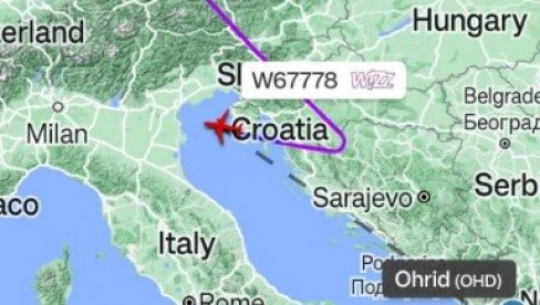 DRAMA NA NEBU IZNAD HRVATSKE: Putnički avion naglo promenio kurs, skrenuo ka Italiji (FOTO)